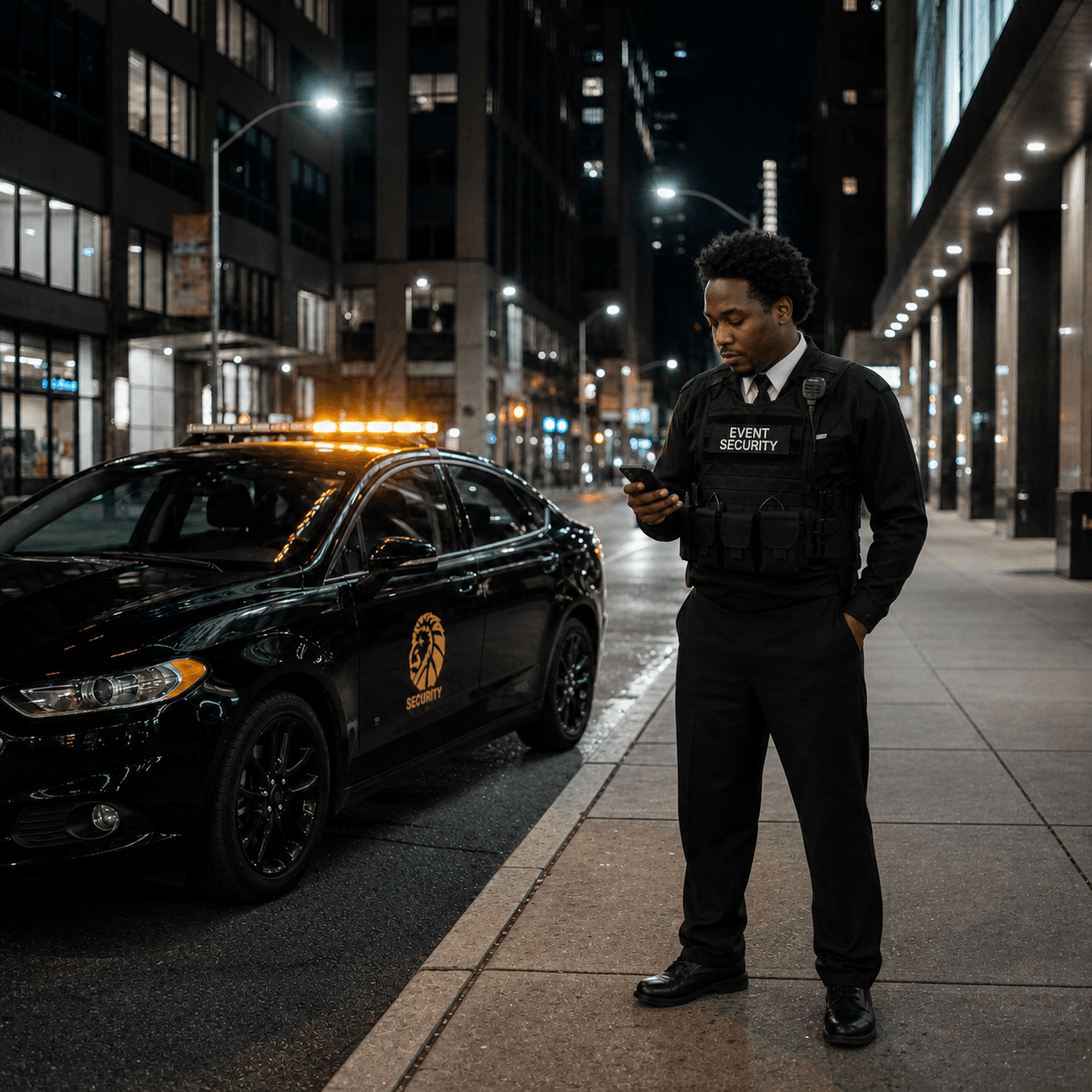 WestSecure security guard documenting a lobby check